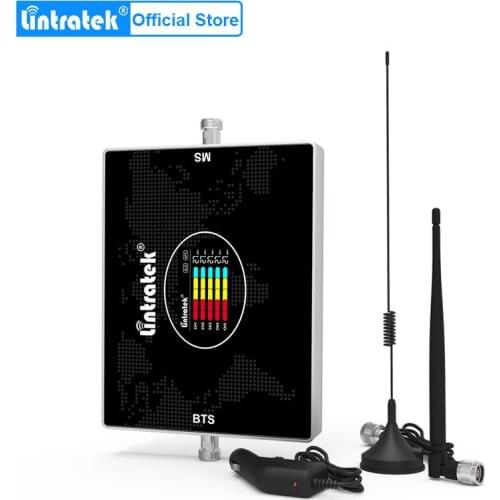 Lintratek Car Use LTE 4G 3G 2G Mobile Signal Booster Repeater DCS 1800MHz Cellphone Cellular Cellular Amplifier+ Sucker Antenna