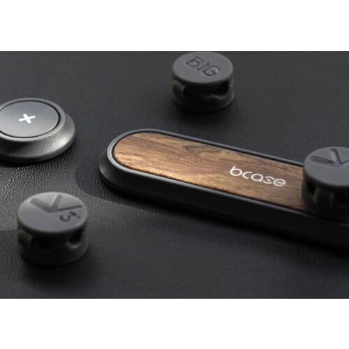Bcase TUP2 Magnetic USB Cable Clip Holder Cable Winder Base Desktop Wire Sorting Tools Wood Texture Home Office Car Organizer