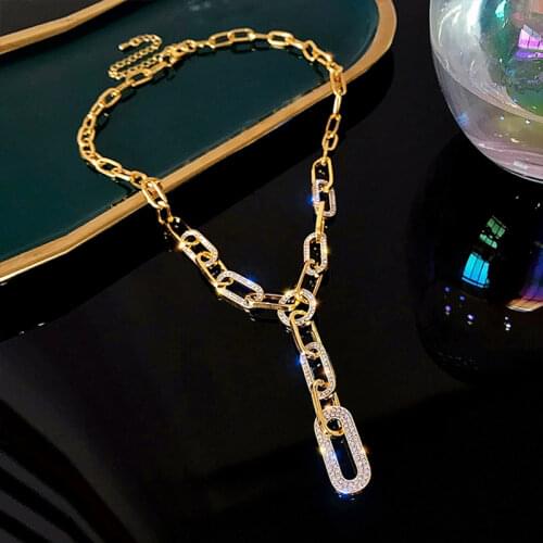 Korean Style Metal Chain Around the Neck Design Personality Hip-Hop Clavicle Chain Fashion Exaggeration Necklaces Jewelry Gothic