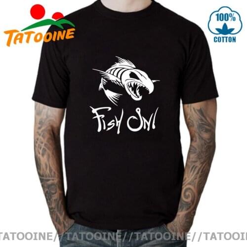 Tatooine Fish On Fashion Printing T Shirt Funny Angry Fishbone Fish T-shirt Summer Fishinger Mens Cotton T Shirt Top Quality Tee