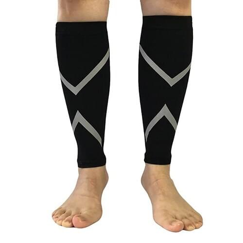 Men Sport Running Compression Reflective Tape Calf Brace Support Leg Sleeve Professional Training Leg Sleeve