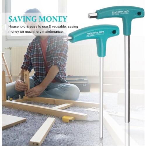 8Pcs Metric T-type Hexagon Wrench Set 0614C Multiple Size Hexagonal Spanner with Plum Blossom Shape Head Flat Head Repair Tools