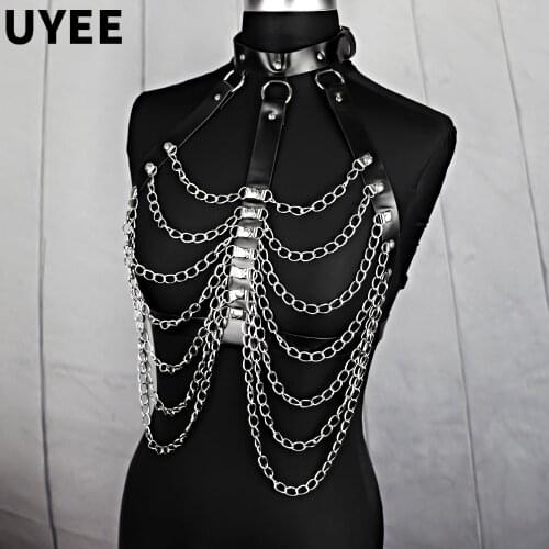 UYEE Sexy Breast Harness For Women Wedding Underwear Harness Woman Chain Sexy Bondage Lingerie Goth Clothes Gothic Punk Style