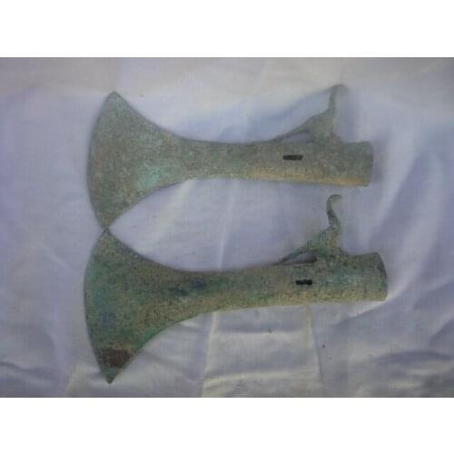 Rare Han Dynasty(25--186) bronze ax,a pair,Free shipping