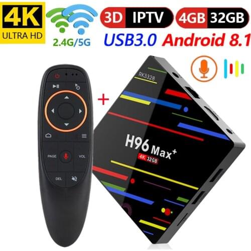 2018 New RK3328 High Quality IPTV Box Channels H96 Max plus 4GB DDR3 32GB EMMC OS Adroid 8.1 2.4G 5G WiFi H96 Max plus for home