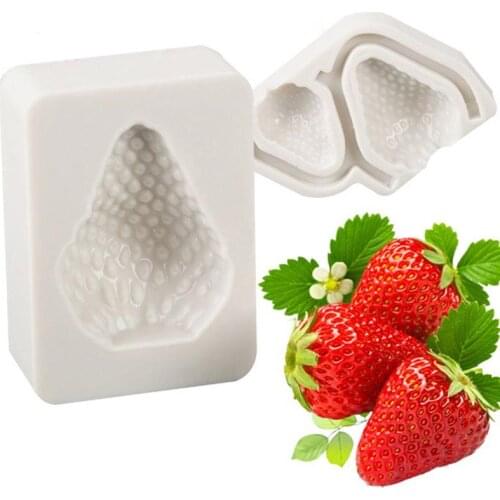 DIY Fondant Cake Mould Strawberry Silicone Cake Mold 3D Sugar craft Soap Chocolate Baking Mould Decorating Tool