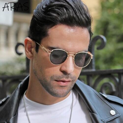 2021 Trendy Retro Round Sunglasses Men Women Fashion Small Frame Double Beams Sun Glasses For Men Luxury Brand Designer Eyewear