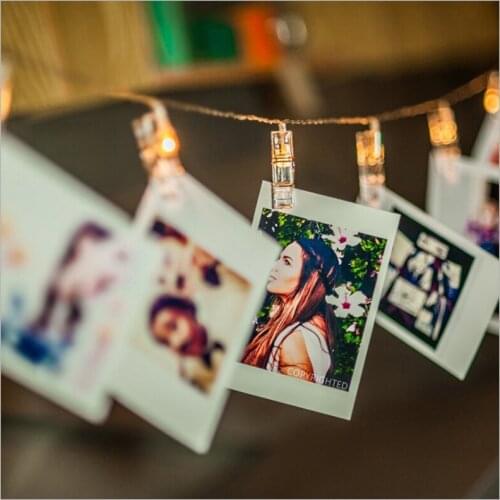 20 Led USB Warm White Photo Peg Clip Led Fairy String Light Xmas Bedroom DIY Clothespin Shapes LED String Light battery powered