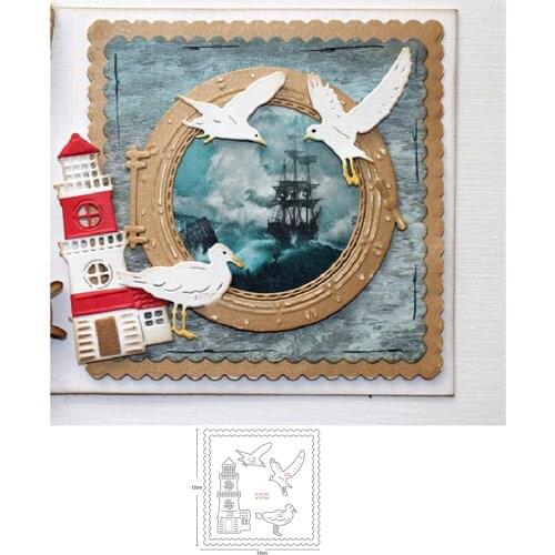 Metal Cutting Dies Lighthouse seabird die mould template for DIY Scrapbooking Album Decor Embossing Paper Card Crafts Die Cut