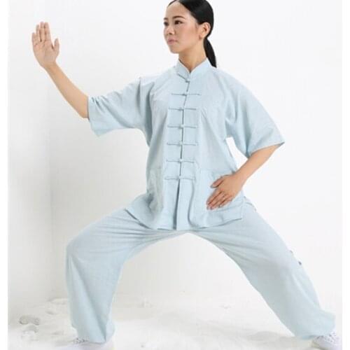 Tai Chi Uniform Clothing Qi Gong Martial Arts Wing Chun Shaolin Kung Fu Taekwondo Cloths Apparel Pants Clothing for Men Women
