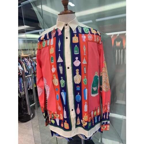 W1523 Fashion Mens Shirts 2021 Runway Luxury famous Brand European Design party style Mens Clothing