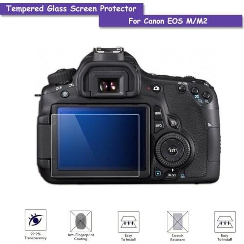 9H Tempered Real Glass LCD Screen Protector Shield Film for Canon EOS M / M2 Camera Accessories