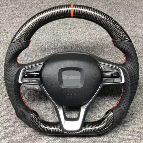 Customized Leather Carbon Fiber Racing Steering Wheel For Honda Accord 10th JDM 2018 2019 2020 2021