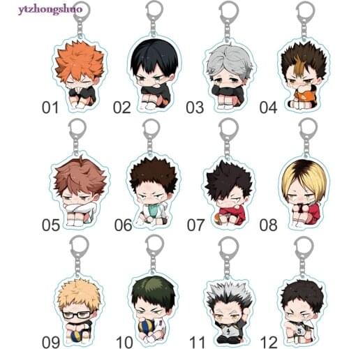 1pc New Anime Haikyuu Kageyama Hinata Kenma Kozume Acrylic Figure Keychain Decor Bag Pendant Collection Model Toys For Kids Gift