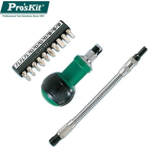 Flexible Ratchet Driver 10 Set Useful Screwdriver and Handy Repair Tool ProsKit 1PK-201