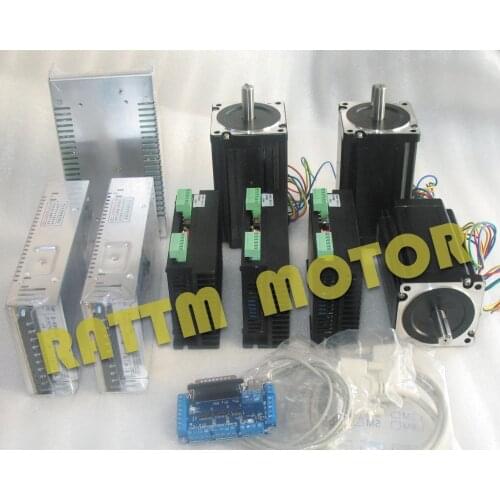 2018 CNC High-quality!! 3 Axis Nema34 CNC Stepper Motor 98mm/ 878oz-in /4.0A & Driver 6A/80VDC 256 Microstep