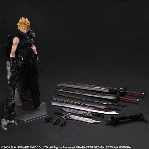 27.7cm Play Arts Final PA Fantasy VII Cloud Strife Anime PVC Action Figure Model Collectible Toys Decoration Doll Dropshipping