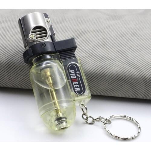 Portable Nozzle Butane Jet Gas Key Ring Lighters Spray Gun Welding Torch Lighter Windproof Household Items Smoker Gifts No Fuel