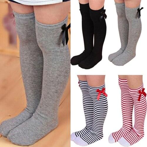 Bow Long Socks Childrens Knee Socks Version Long Tube Princess Kids Dance Socks Cotton New Children