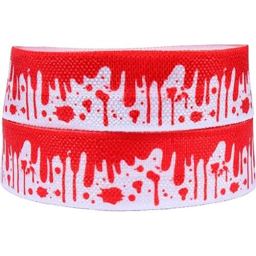 FLRA FOE(50 yards/lot) Flora Ribbons blood patterns Halloween foe fold over elastic