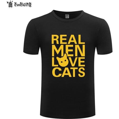 Real Men Love Cats Novelty T Shirt Men Funny Cotton Short Sleeve Tshirt Streetwear Fashion T-Shirt for Men camisetase hombre New