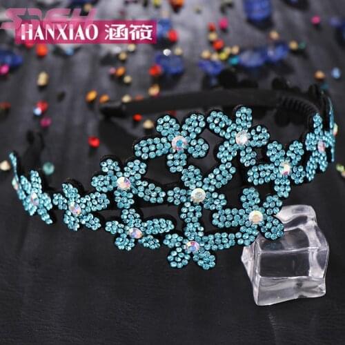 Korean version of hair accessories Rhinestone Flower Headband wide edge hairpin headband pressure hair circle simple headdress