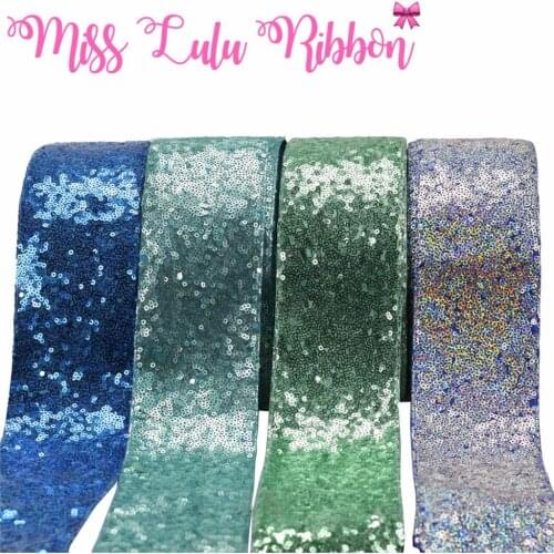 3"75mm Glitter Sequin Cutting Ribbon Lt. Green DIY Christmas Tree Hair Band Gift Bowknows Making 25yards/roll