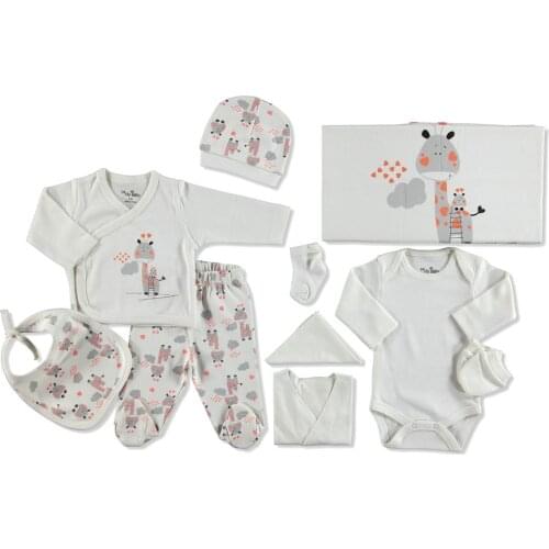 Mother Giraffe 10lu Hospital Output Set Soft 100% Cotton Baby Gift Layette Hospital Outfit Baby Set 0-3 Month Baby Set quality Gift