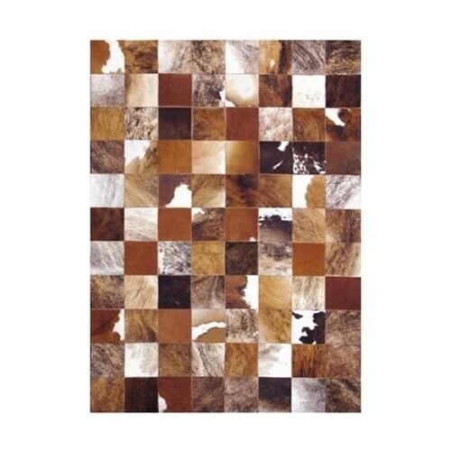 Fashionable art carpet 100% natural genuine cowhide leather carpet malaysia