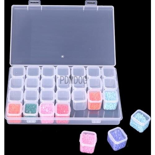5D Diy Diamond Painting Tools Diamond Jewelry 28/32 Box Rhinestone Embroidery Crystal Bead Storage Box Accessories Container