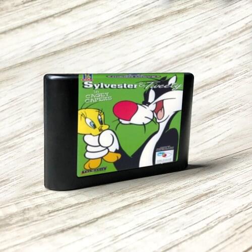 Sylvester and Tweety in Cagey Capers- EUR Label Flashkit MD Card for Sega Genesis Megadrive Video Game Console