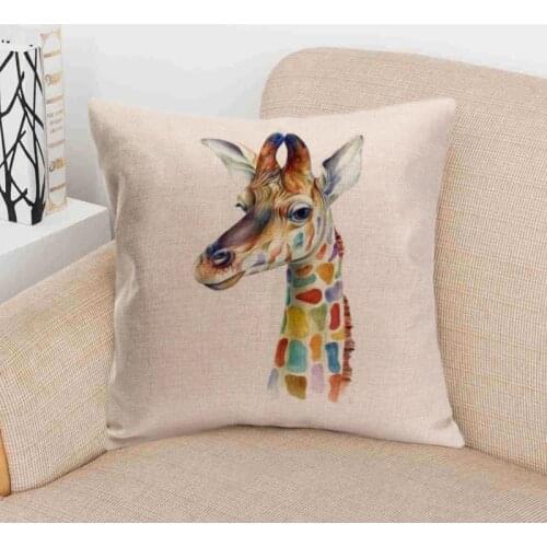 Set of 4 Throw Pillow Covers with Deer Head Pattern Pillow Cases Home Decorative Square 44x44cm Pillowcase SDF-SHIP