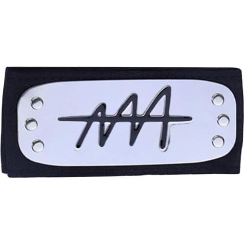 2021 New Adult Kids Headband Japanese Anime Logo Metal Plated Hairband Forehead Protector