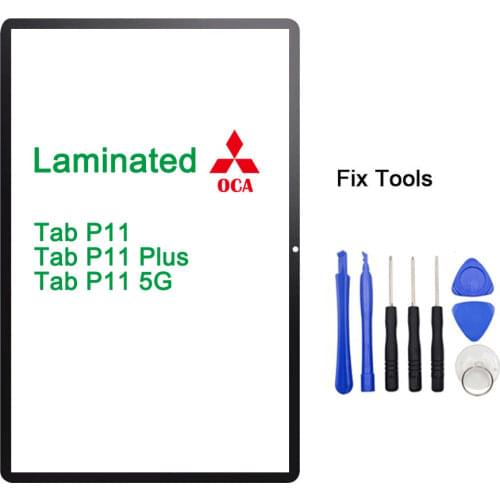 1Pcs Front Glass Screen (Without Touch Digitizer) For Lenovo Tab P11 / P11 Plus 11inch TB-J606 J606F LCD Outer Lovain Panel Lens