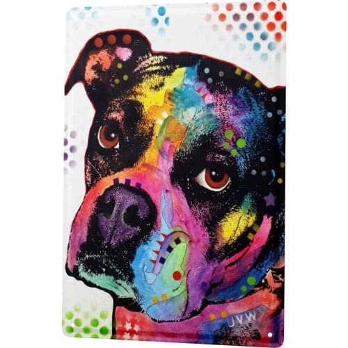 SINCE 2004 Tin Sign Metal Plate Decorative Sign Home Decor Plaques Animal Shelter Colorful Terrier