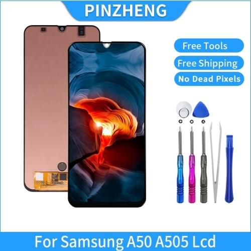 PINZHENG Original LCD For Samsung Galaxy A50 A505 SM-A505FN/DS A505F/DS OLED LCD Display Screen Digitizer Assembly Replacement