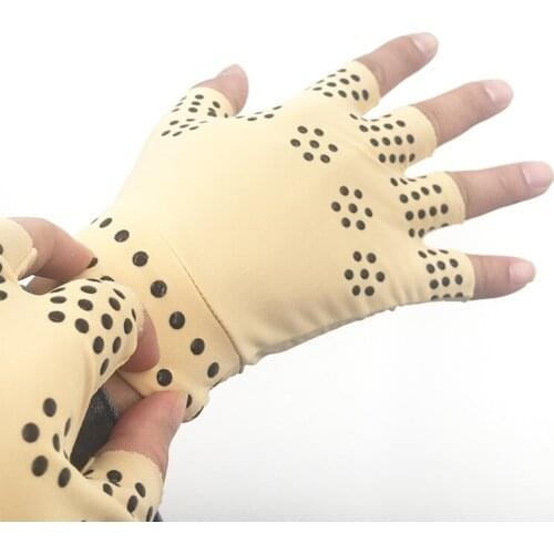 1 Pair Magnetic Therapy Fingerless Body Massage Gloves Arthritis Pain Relief Heal Joints Braces Supports Health Foot Care Tool
