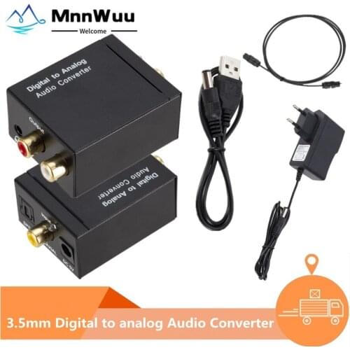 Protable DAC Toslink Coaxial Optical Digital Fiber to Analog Audio AUX 3.5mm L/R Converter SPDIF Digital Audio Decoder Amplifier