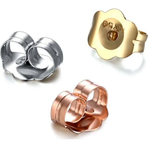 MADALENA SARARA AU750 Gold Stud Earrings Stopper For All Purpose Style 18K Gold Earring Back Easy Take-Off No Allergy