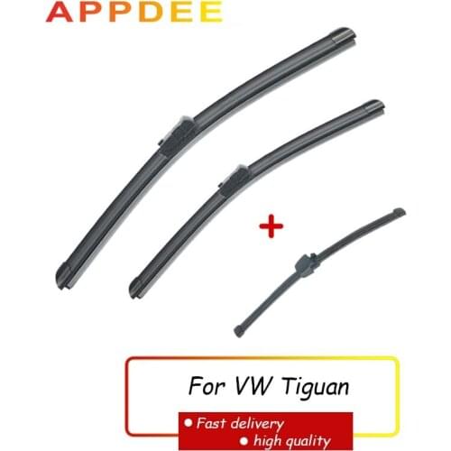 APPDEE Wiper LHD Front Rear Wiper Blades Set For VW Tiguan 2007-2016 Windshield Windscreen Front Rear Window 24"+21"+13"