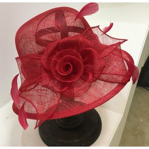 Spring Summer Fashion Fedoras Hat Elegant British Linen Royal Ascot Hats Women Outdoor Sunshade Ladies Day Visor Girl Cap H6627