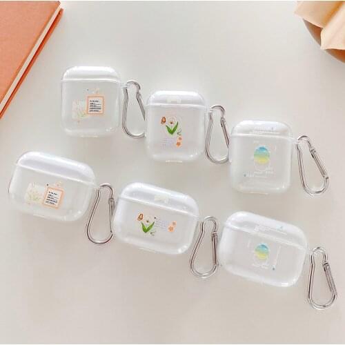 Tulip Flower Silicone Case For Apple Airpod Pro Transparent Protection Cover For Airpods 1 2 Bluetooth Earphone Charging Box