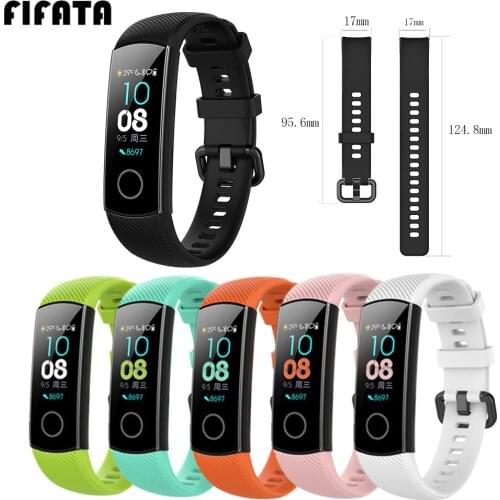 FIFATA Colorful Soft TPU Silicone Watch Band For Huawei Honor Band 4/Honor Band 5 Smart Bracelet Replacement Smart Watch Strap