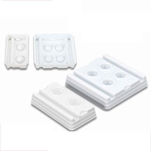 100 Pcs Dental mixing tray Denture processing tool One-time mixing well 4-hole 2-hole plastic dispensing tray