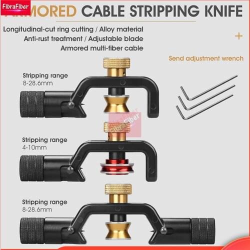 Armored ACS-2 cable Stripper 4-10mm & 8-28mm Optical Cable Slitter Fiber Optic Stripping Tool Jacket Slitter Sheath Cutter