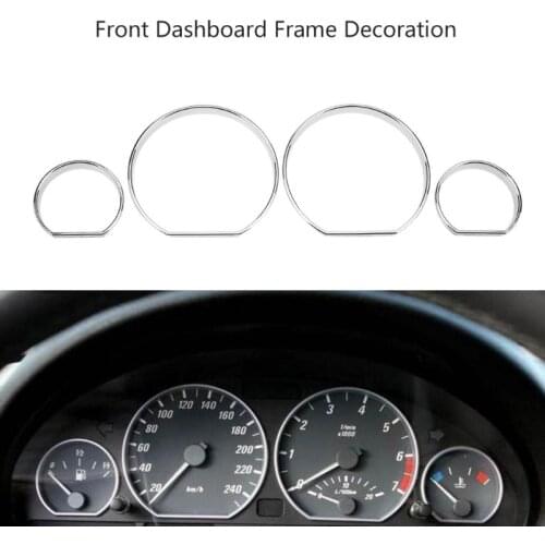 VODOOL 4pcs Front Dashboard Decoration Frame Auto Car Front Styling Cover Trim Circle Styling Accessories for BMW E46