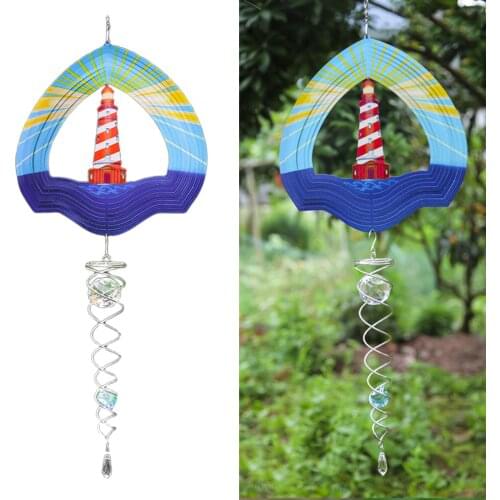 Rotating Garden Wind Chimes Wind Spinner Art Hanging Lawn Outdoor Windmill Porch Backyard Decor Crafts