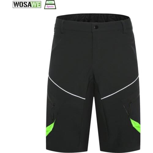 WOSAWE Summer Mens Cycling Shorts Mountain Bike Downhill Shorts Loose Outdoor Sports Riding Road MTB Bicycle Short Trousers