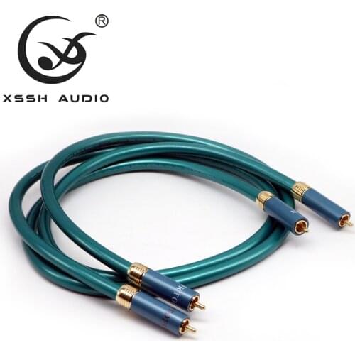 HI-end HiFi High Quality YIVO XSSH Audio Video DIY 8N OFC Copper 2 core Audio Plated Gold 2RCA to 2 RCA Shielded Cable Line Cord