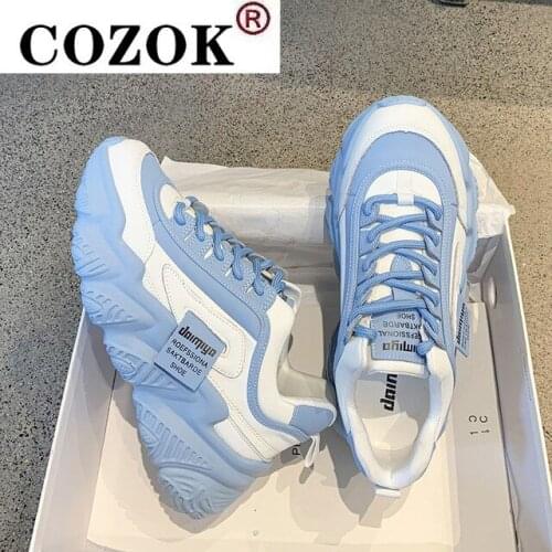 2021 Comfortable Light Casual Shoes Womens Lace-up Non-slip Sneakers Fashion Womens Shoes Autumn Color Matching Platform Shoes